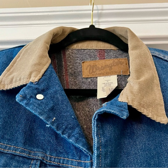 Wrangler denim jacket, fully flannel-lined. Men’s 44, new without tags. - Picture 3 of 5
